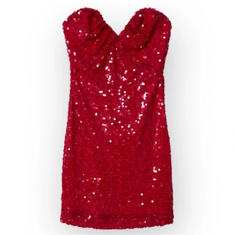 Red/pink Sequin Dress - Picture 3 of 6